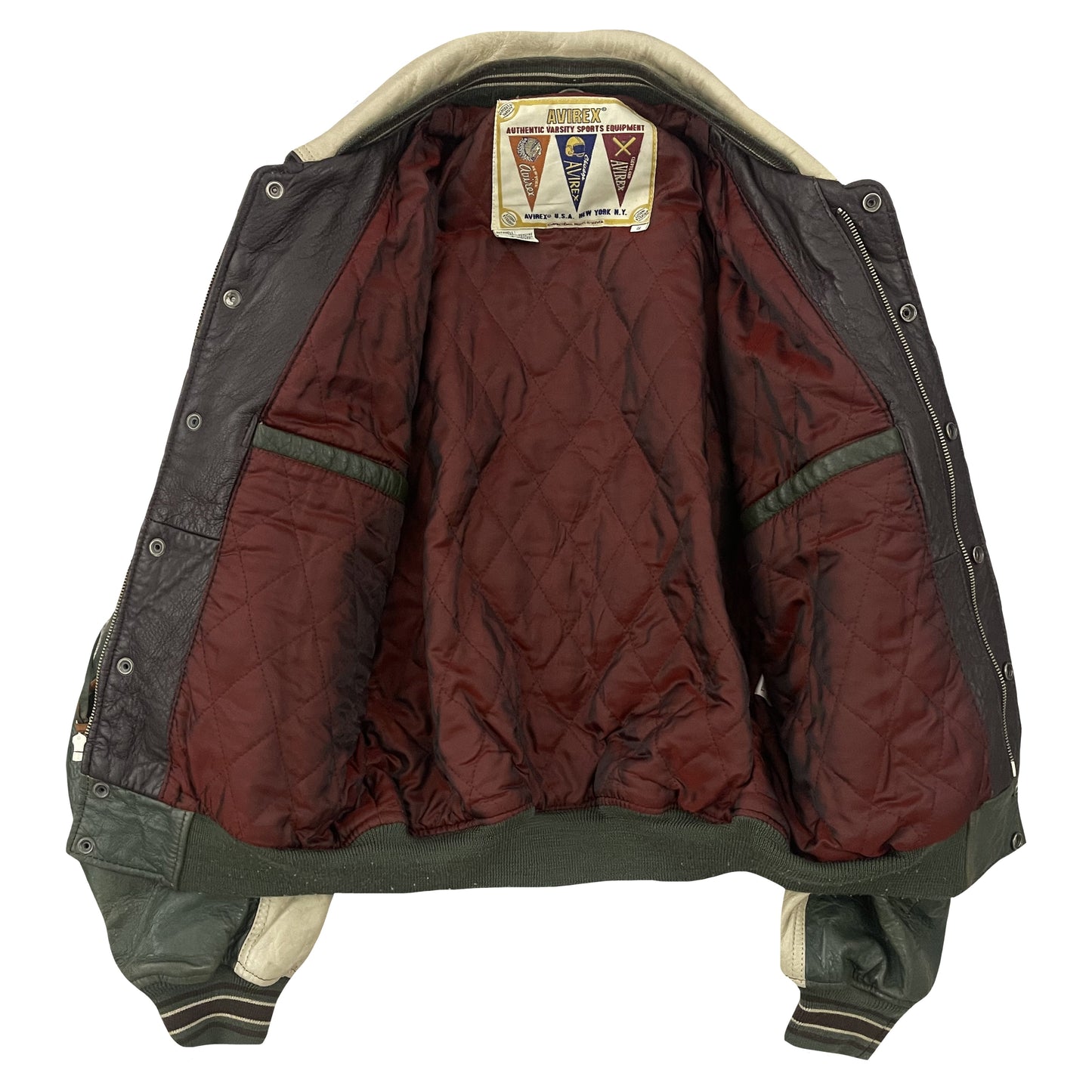 Avirex Wildbears Leather Varsity Jacket - S | Small, Multicoloured