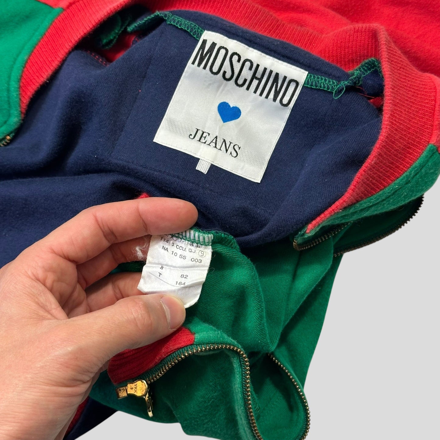 Moschino Jeans 80’s Patch & Work Cotton Cropped Bomber - S/M | Default Title, Multicoloured