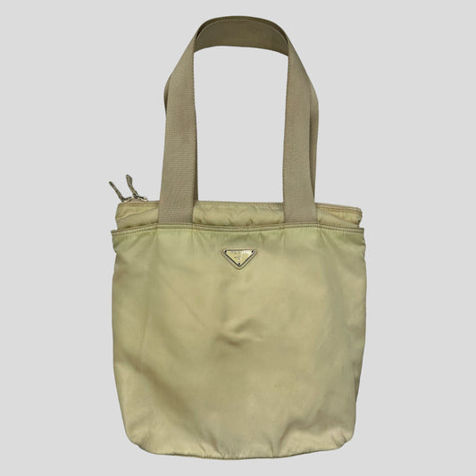 Prada Milano 00’s Nylon Tote Shoulder Bag | O/S, Cream