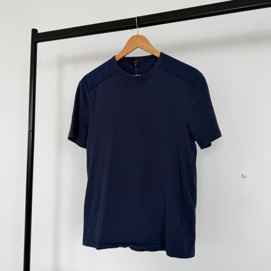 2000s gucci by tom ford cotton/nylon panelled tee | O/S, Blue