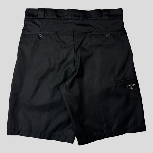 Prada Milano 2023 Re-nylon Plaque Logo Bermuda Shorts - L | Default Title, Black