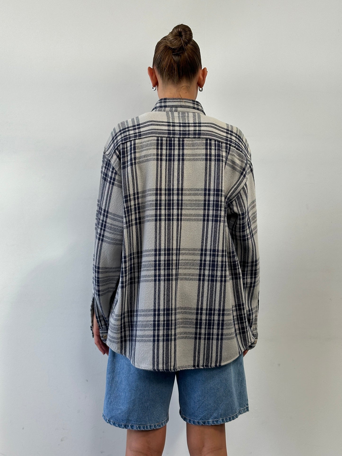 Armani Jeans Check Flannel Pure Cotton Logo Shirt - L/XL