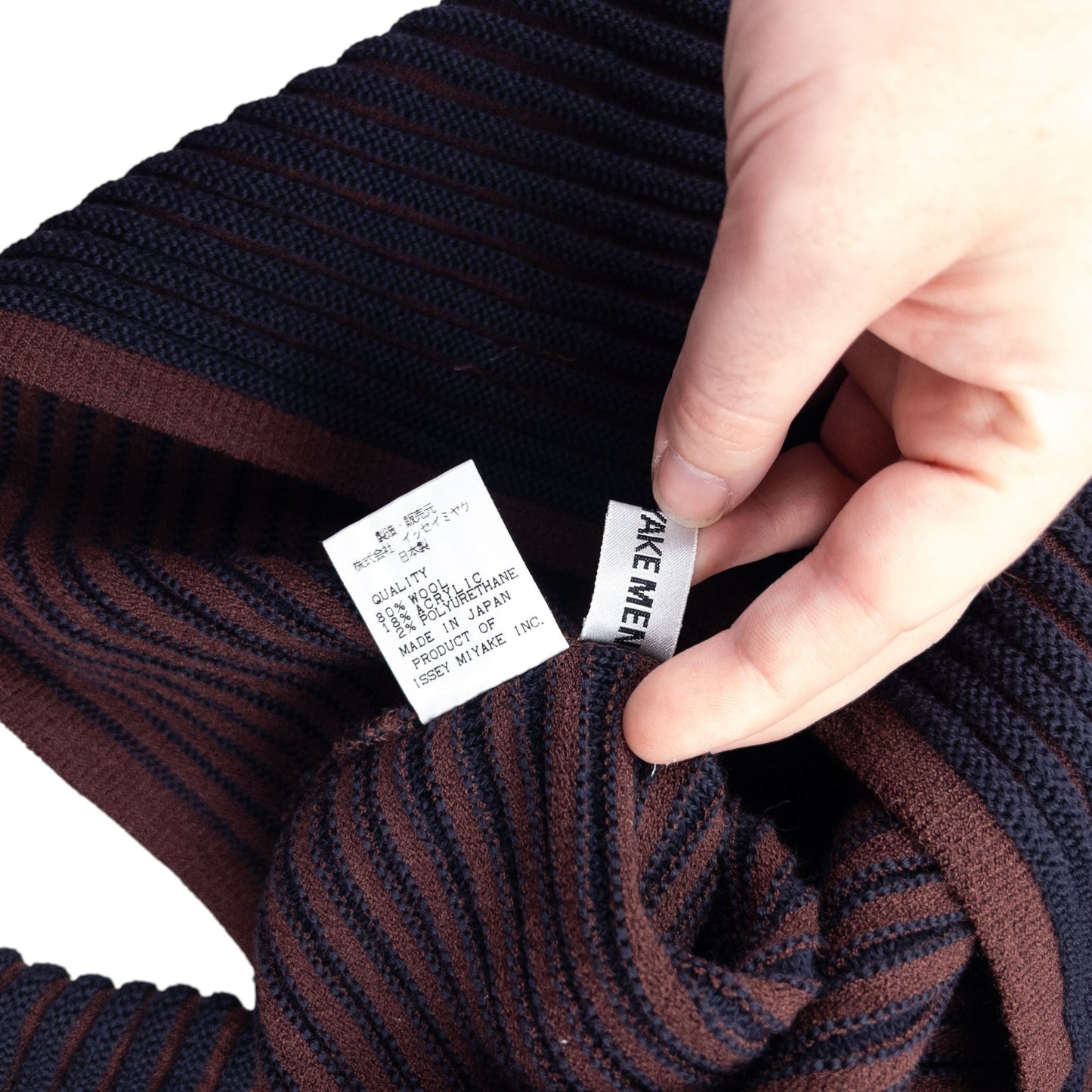 Vintage Issey Miyake MEN Ribbed Knit Turtleneck Jumper Size S