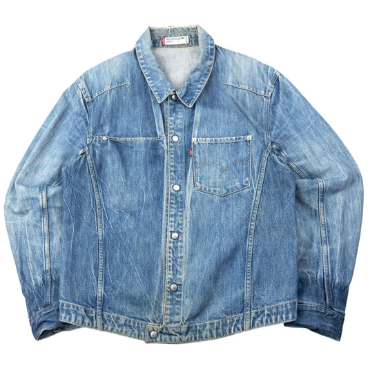 Vintage 2000s Levi's Engineered Garments Distressed Denim Jacket Size M | Medium, Blue