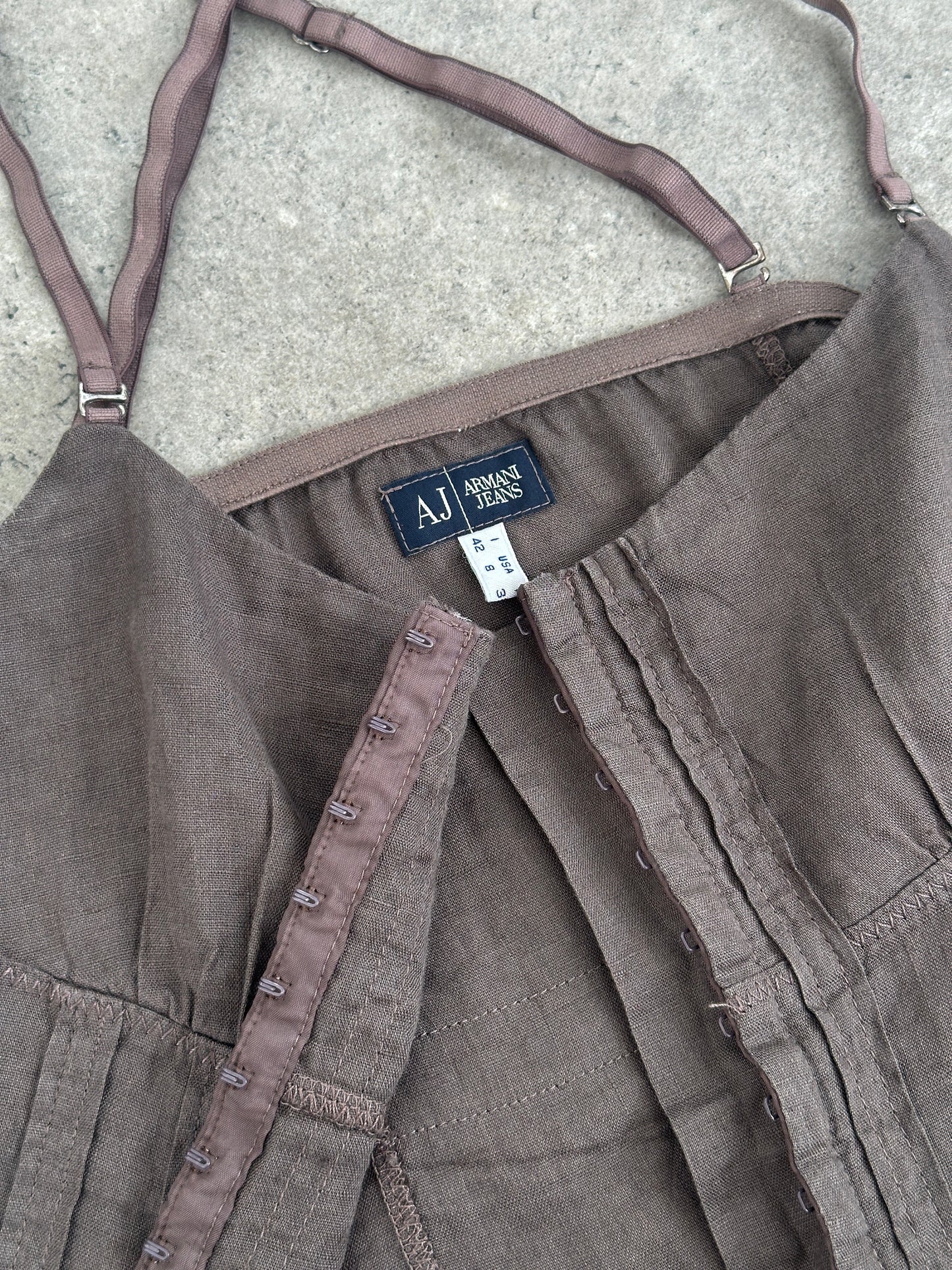 Armani Jeans 1990s Pure Linen Corset Top - S
