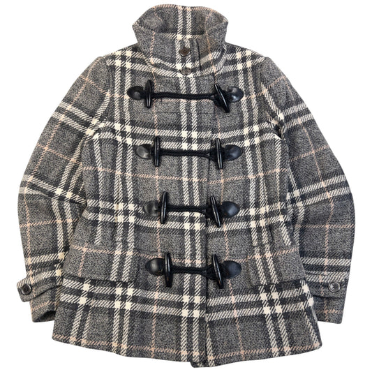 Vintage 2000s Burberry Nova Check Wool Duffle Jacket Womens Size M | O/S, Grey