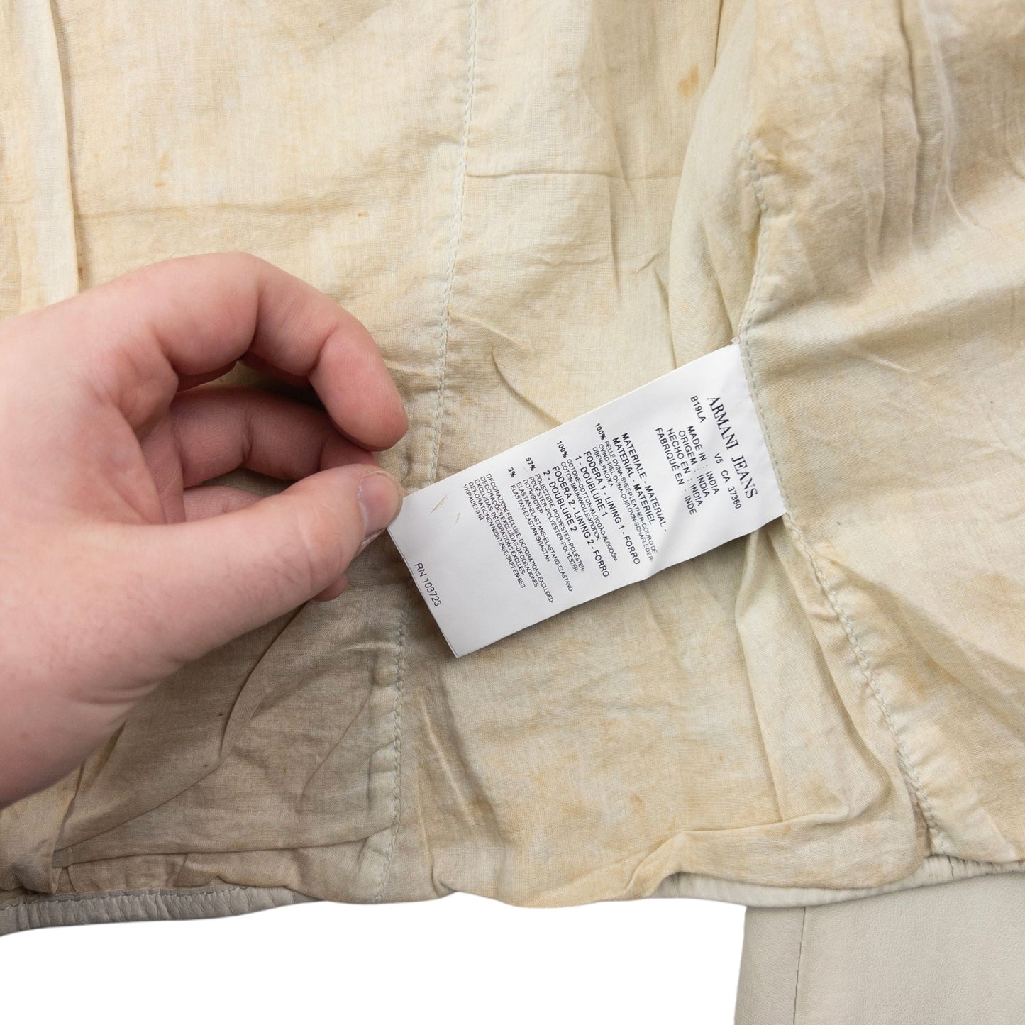 Vintage 2000s Armani Jeans Cropped Leather Jacket Womens Size M