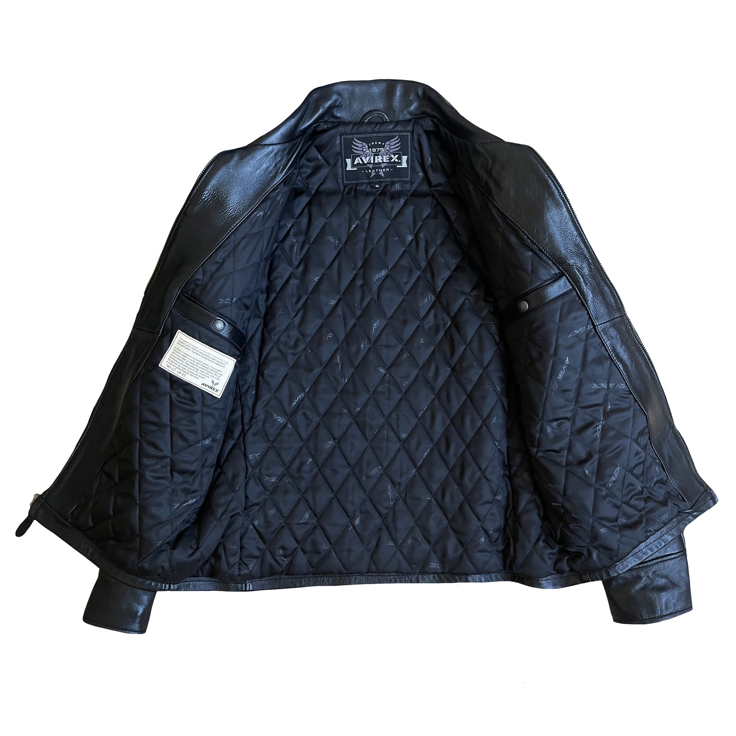 Avirex Hand Painted Dragon Leather Jacket - L | Large, Black