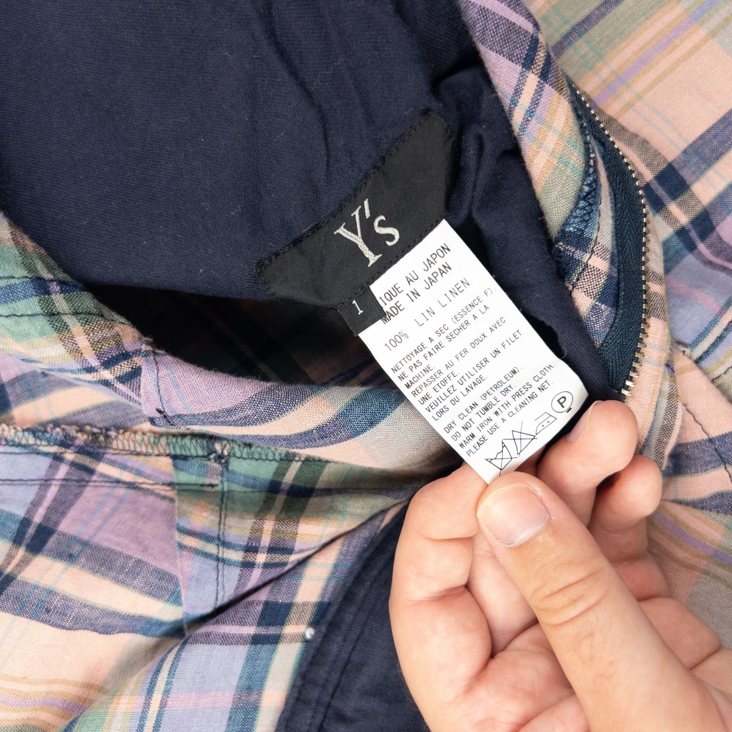 Vintage Yohji Yamamoto Checkered Cropped Linen Trousers Size W33