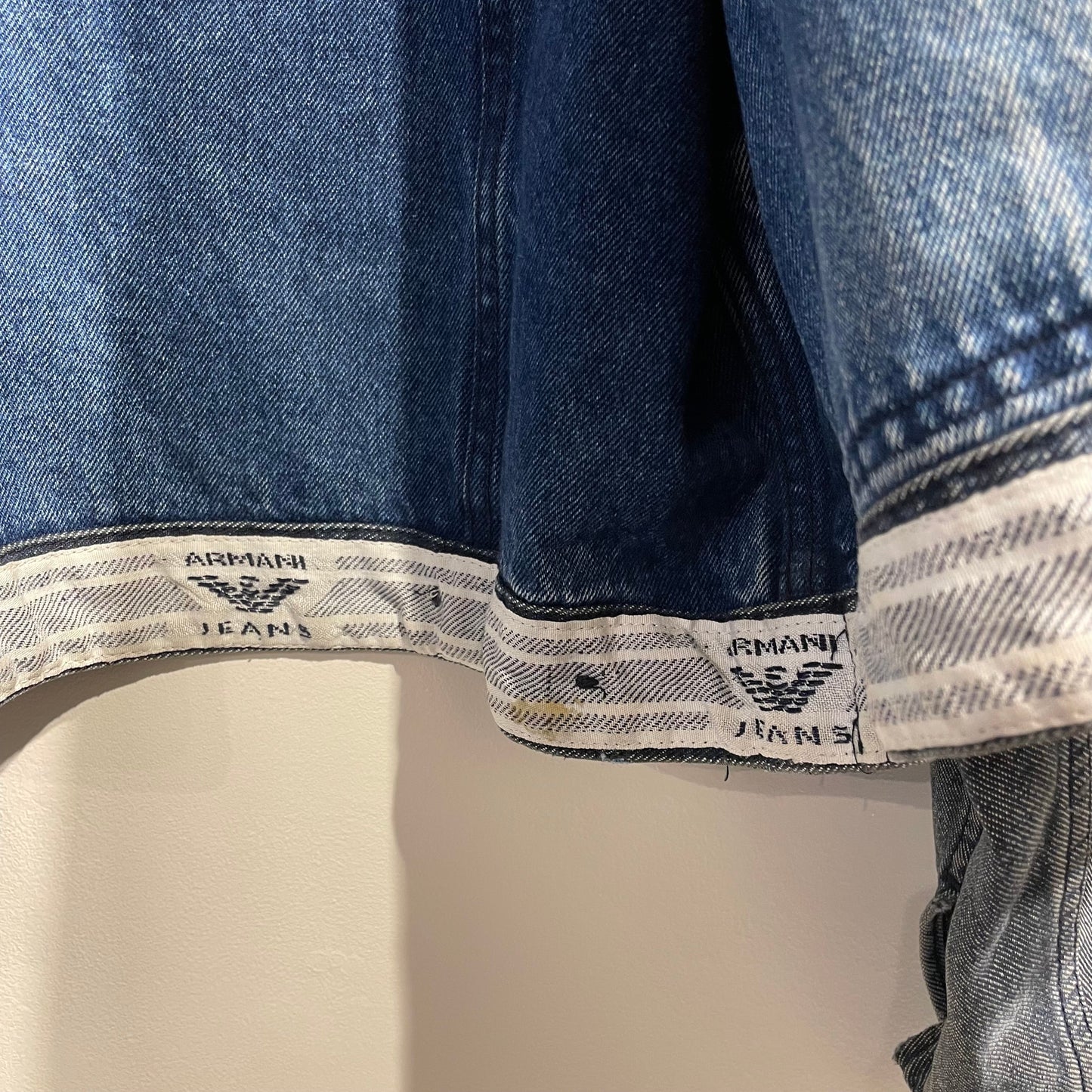 Armani Jeans 90s Denim Workwear Jacket | Large, Red