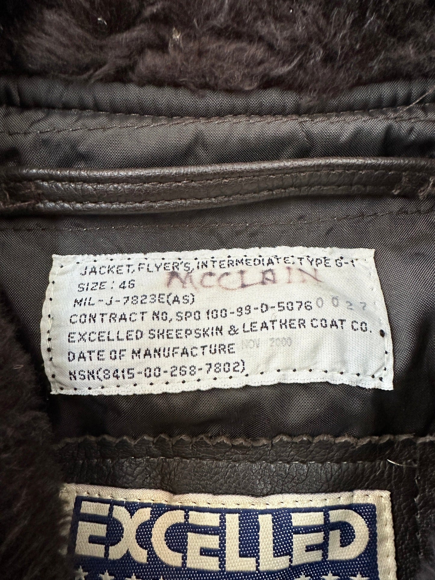 2000 Excelled G-1 Leather Flight Jacket - L | Large, Red