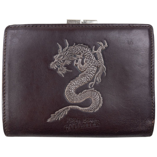 Vintage Jean Paul Gaultier Leather Embossed Dragon Wallet