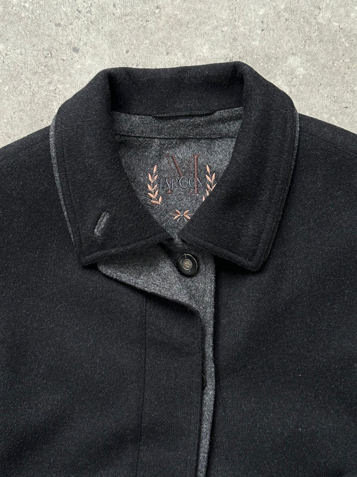 Vintage 1990s Wool Concealed Placket Coat - L