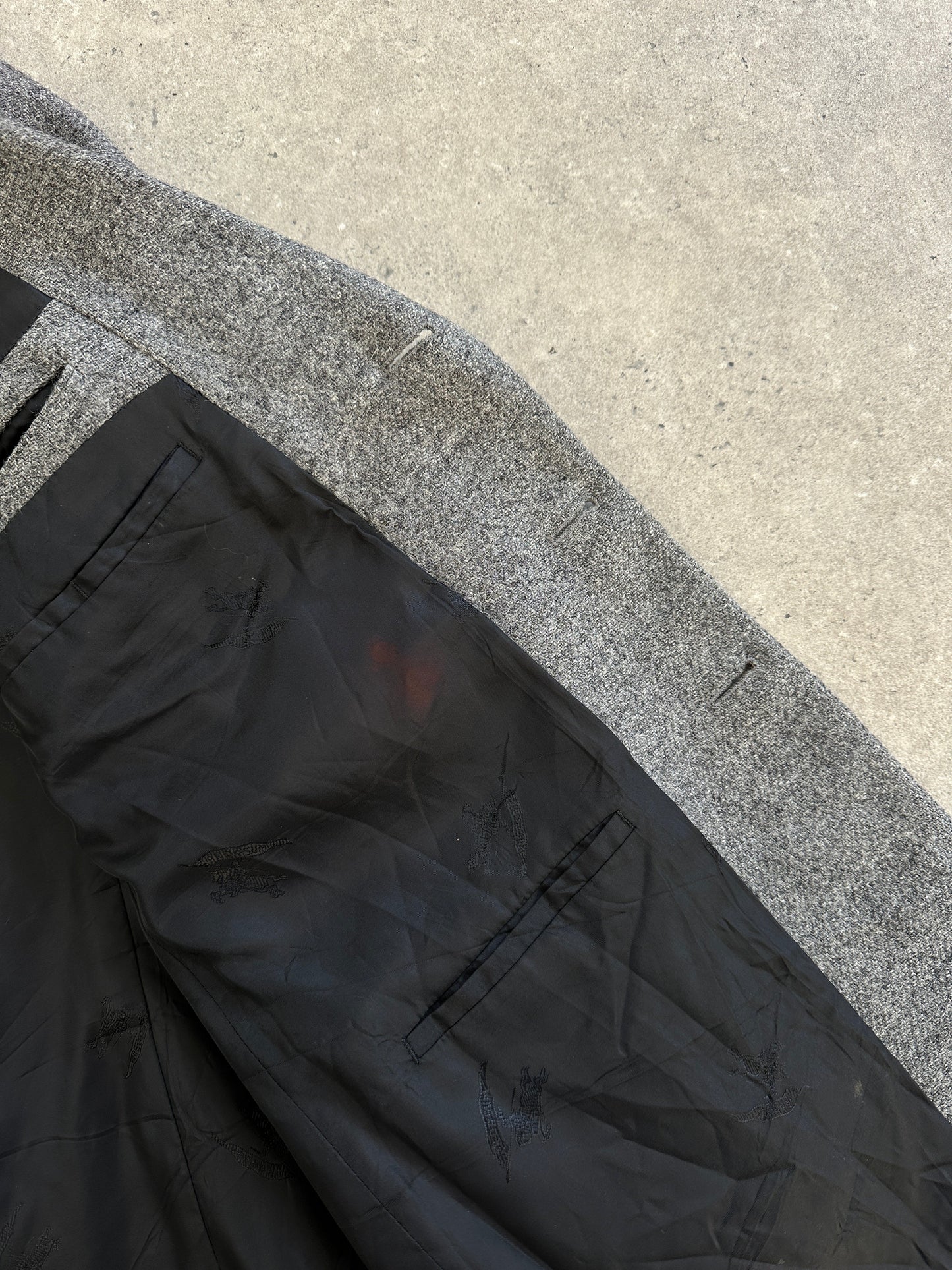 Burberry 1980s Pure Brushed Wool Single Breasted Blazer - 44R/XL