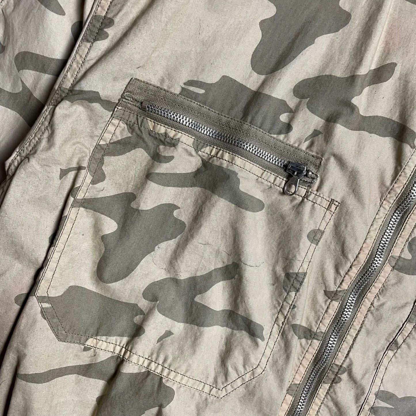 S/S 1989 Sand Cotton Poplin Ice Camouflage Bomber Jacket