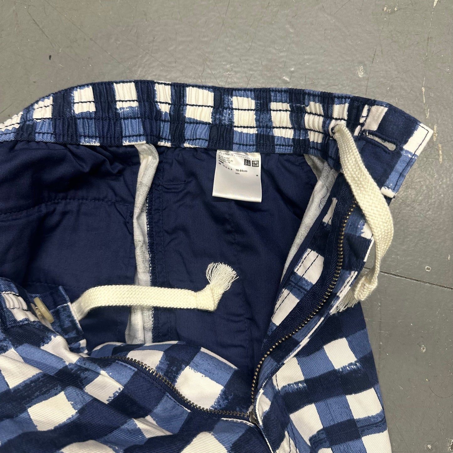Uniqlo X Marni Wide Fit Check Shorts In Blue ( M )