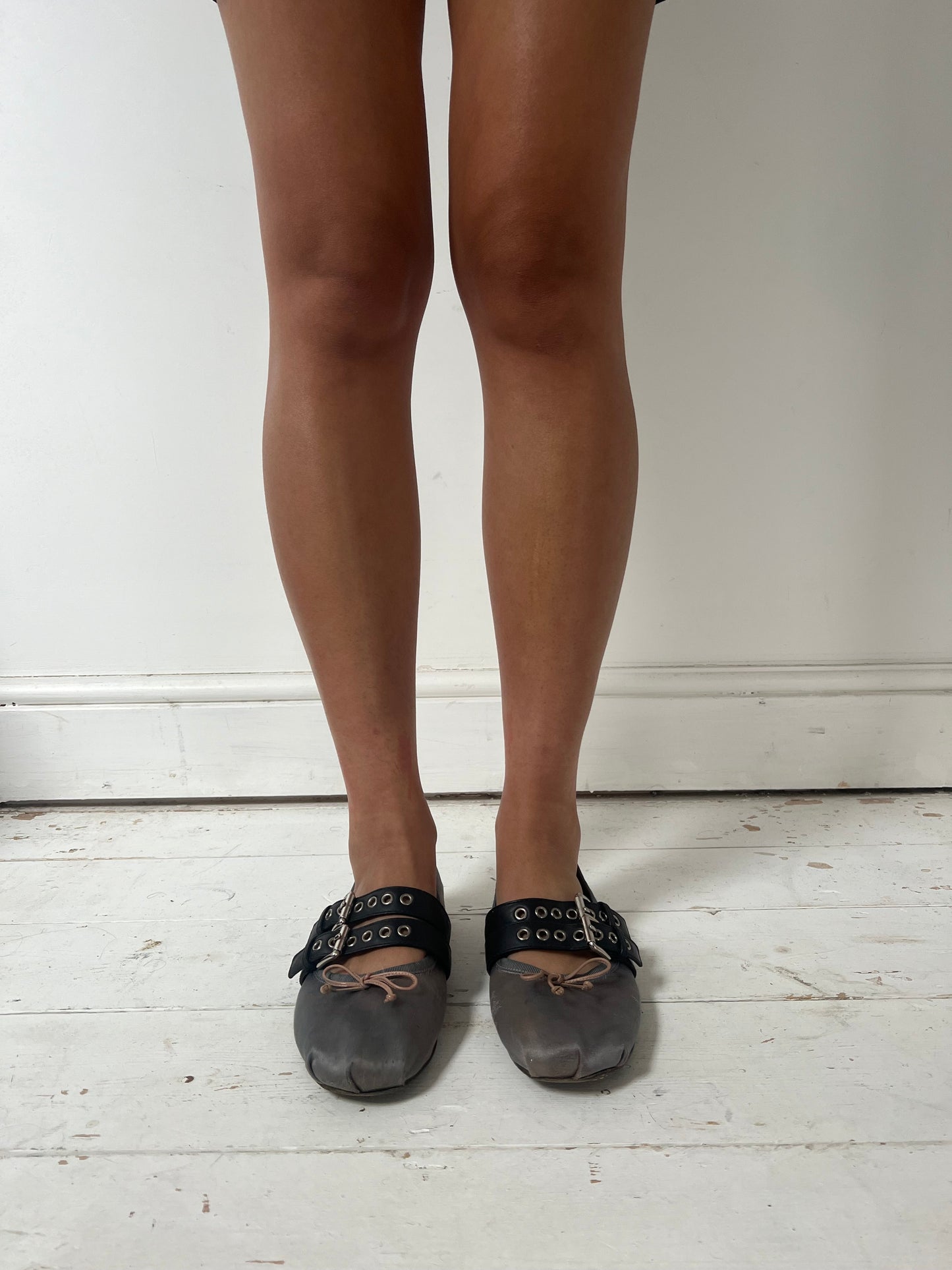 MIU MIU SATIN BALLET FLATS (EU 40) | Default Title, Gray