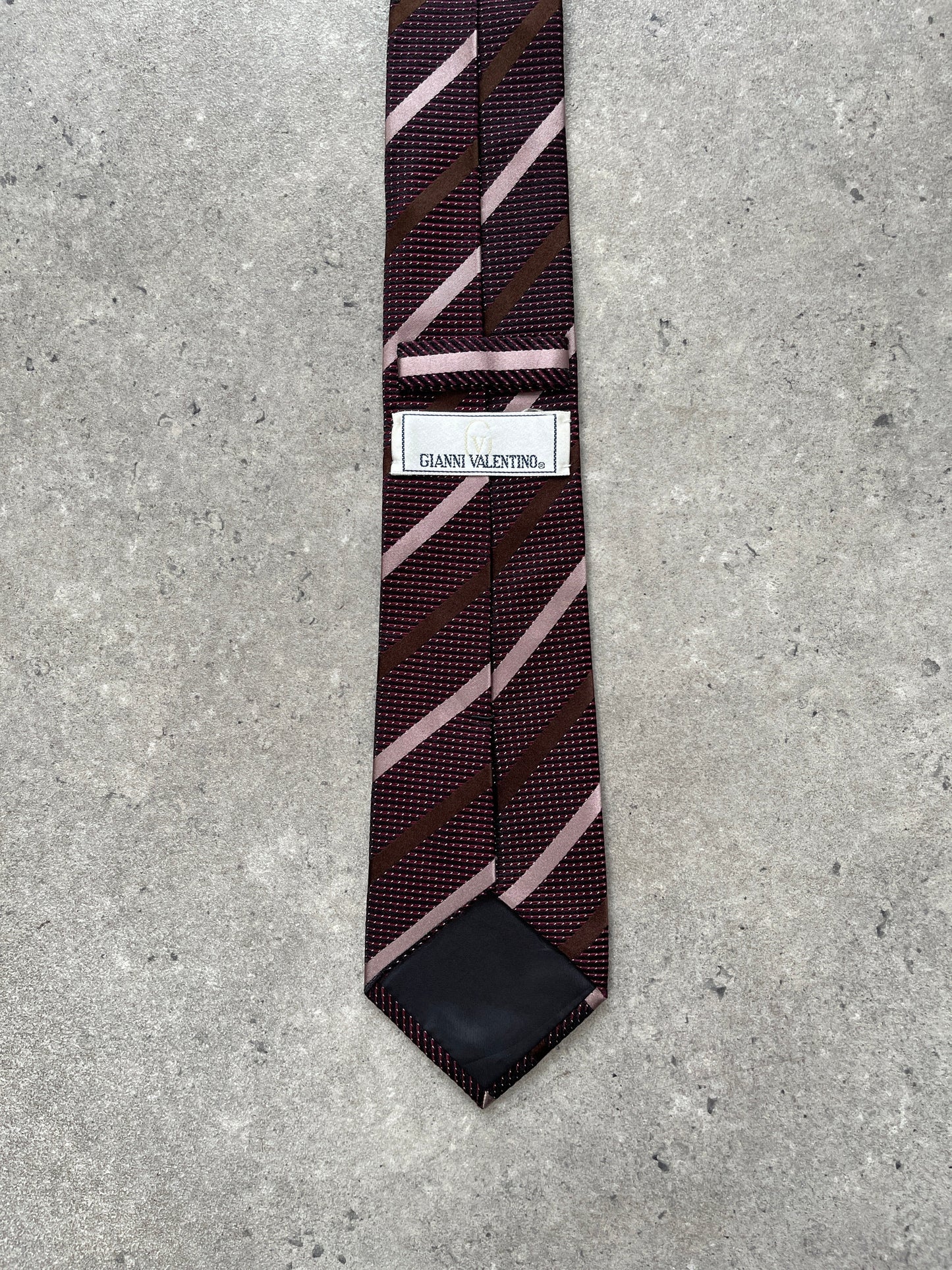 Vintage 1990s Pure Silk Diagonal Stripe Tie