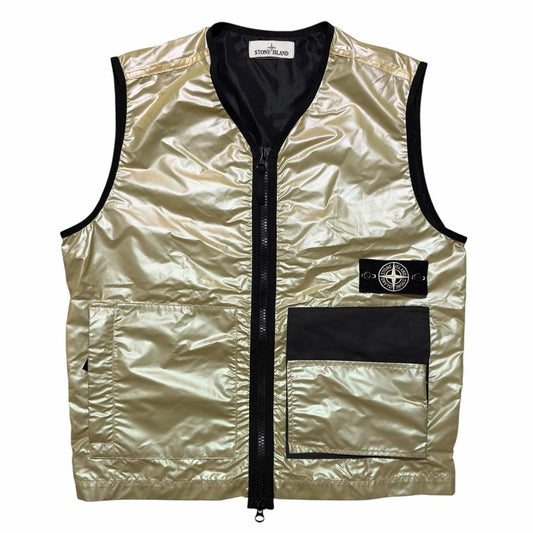 Stone Island Iridescent Reflective Mat Vest | Large, Iridescent Gold