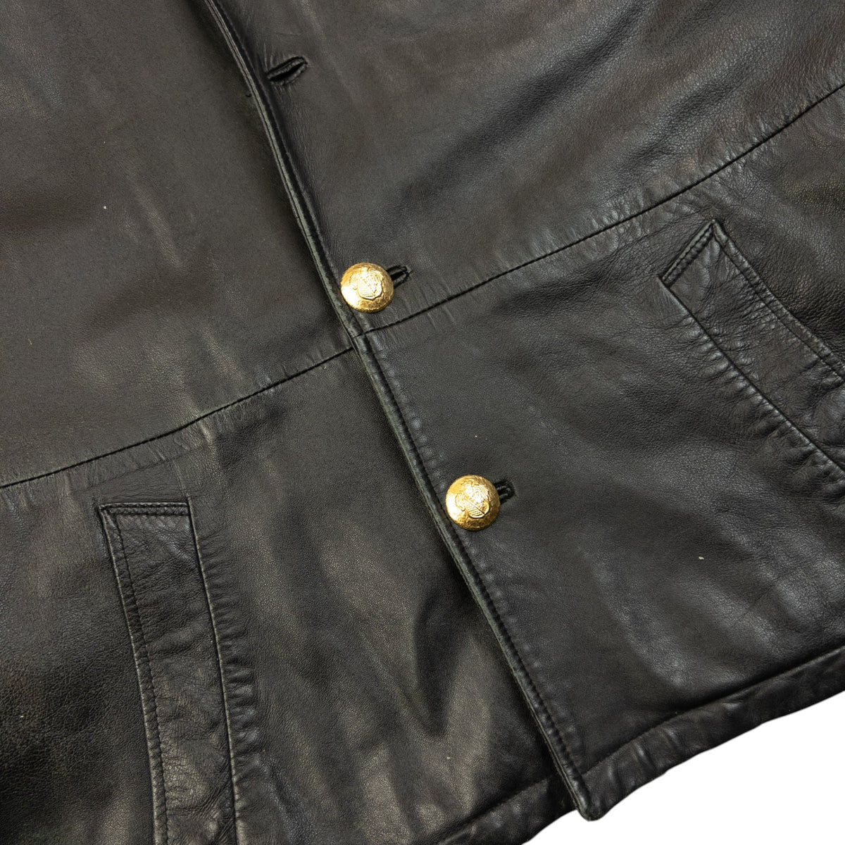 Vintage 2000s Burberry Nova Check Lined Leather Jacket Size M | Medium, Black