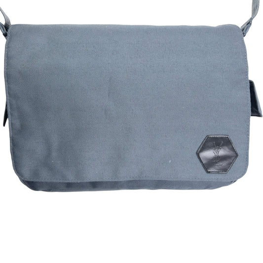 Vintage 2000s YSL Yves Saint Laurent Crossbody Messenger Bag | O/S, Grey