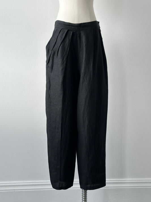 Max Mara 1990s Pure Linen Pleated Trousers - W28