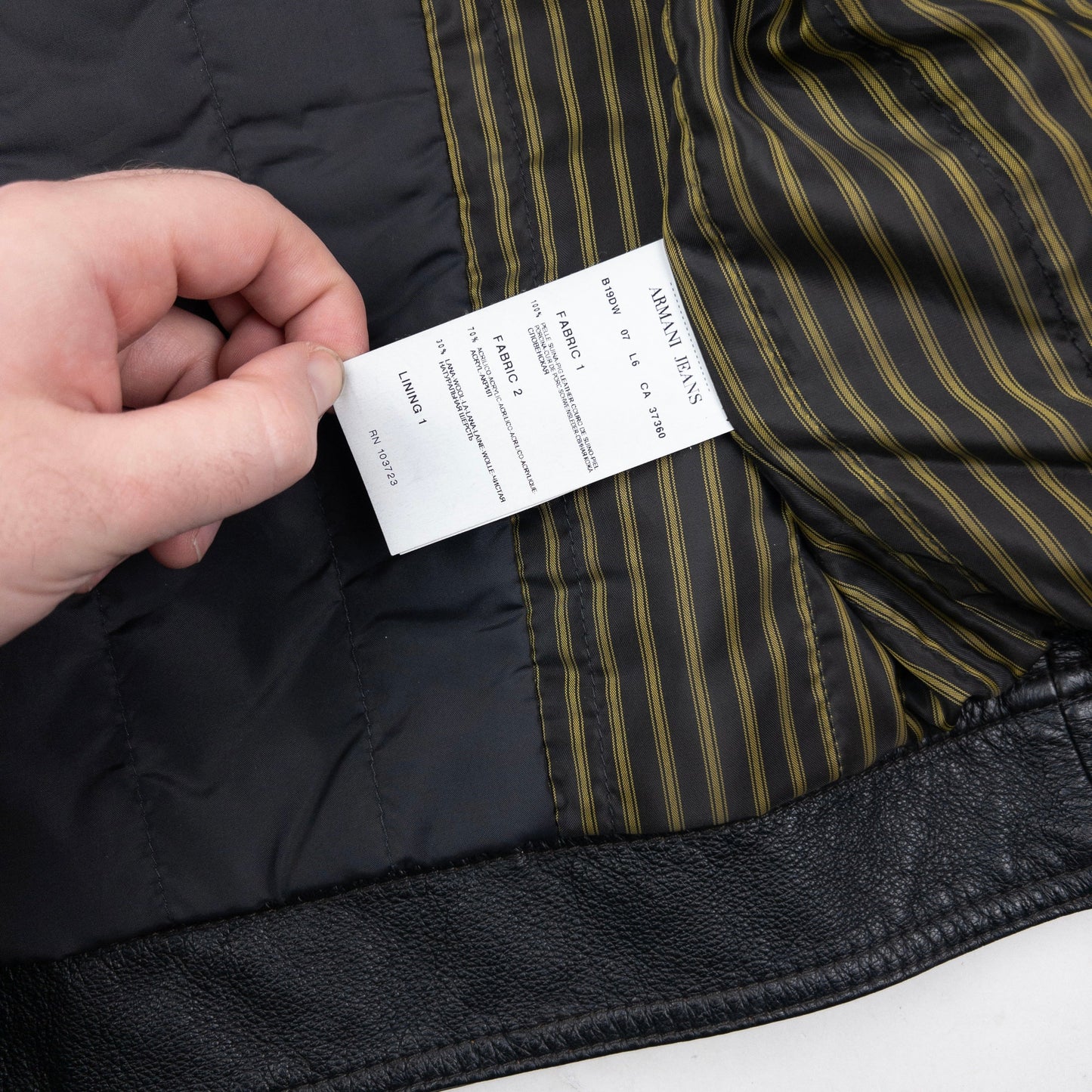 Vintage 2000s Armani Jeans Button Up Leather Jacket Size M