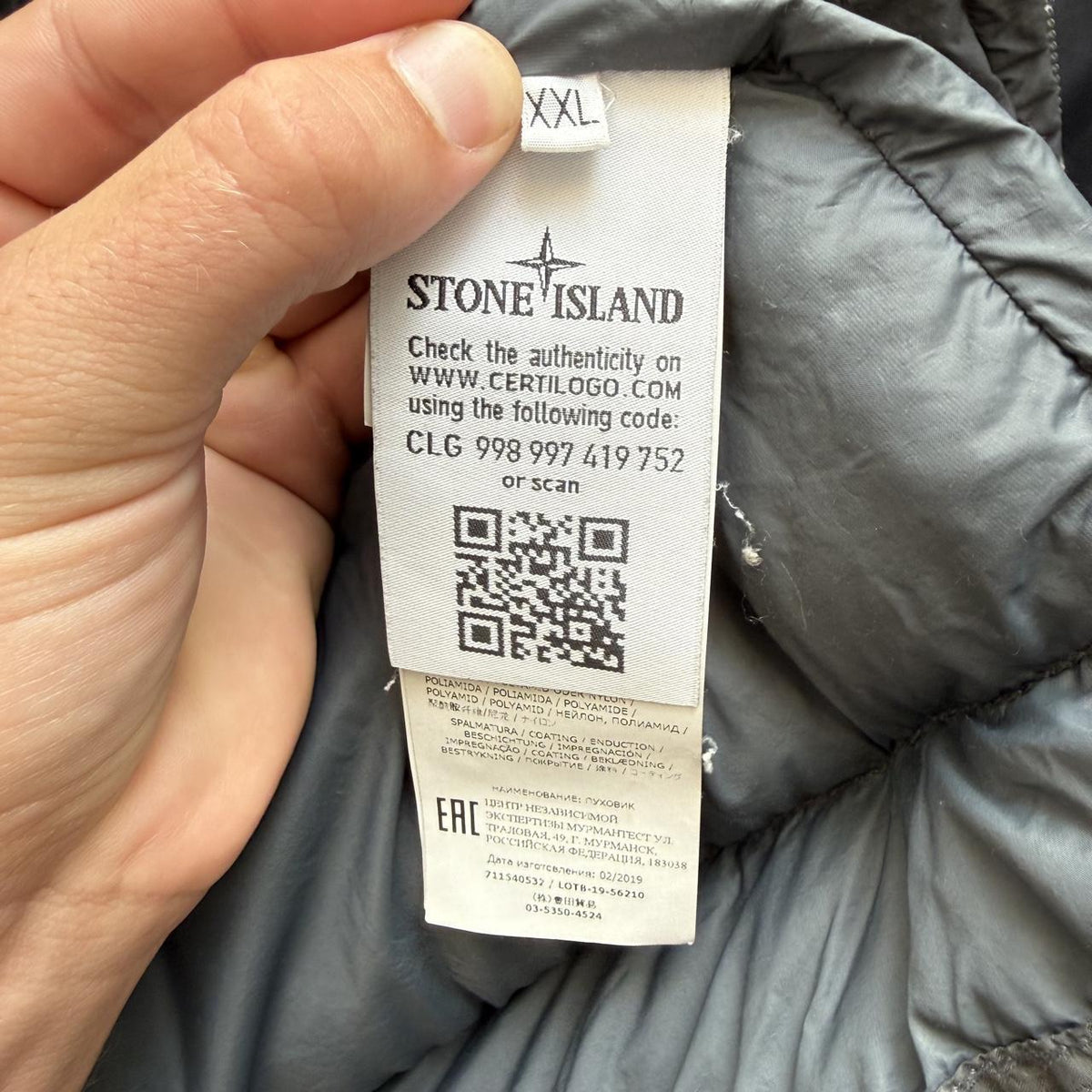 Stone Island Nylon Metal Watro Puffer Jacket (XXL) | XXL, Anthracite