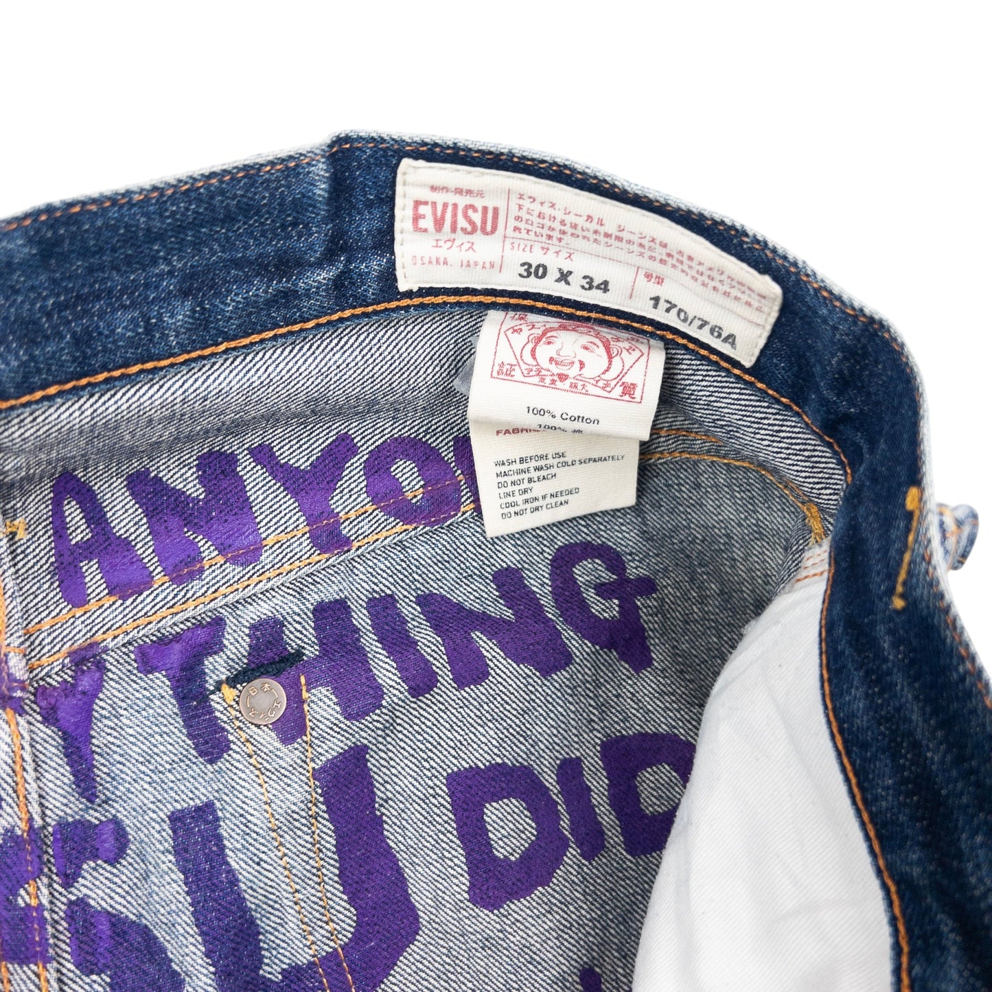 Vintage 2000s Evisu Robot Gull Japanese Denim Jeans Size W31