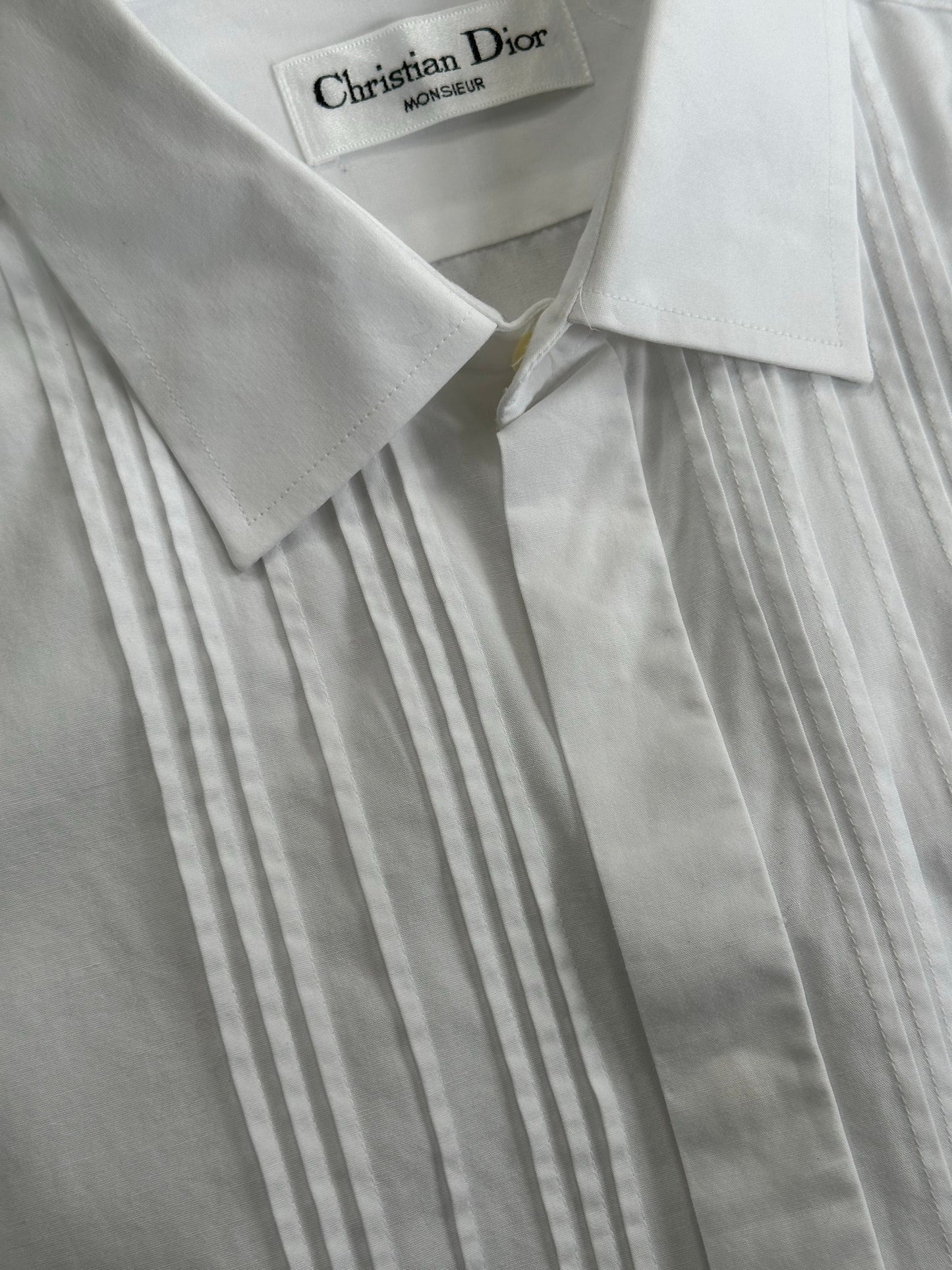 Christian Dior Monsieur 1990s Pure Cotton Tuxedo Dress Shirt - L