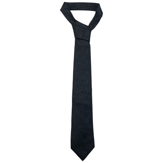 Vintage 2000s Gucci Monogram Silk Tie | O/S, Black