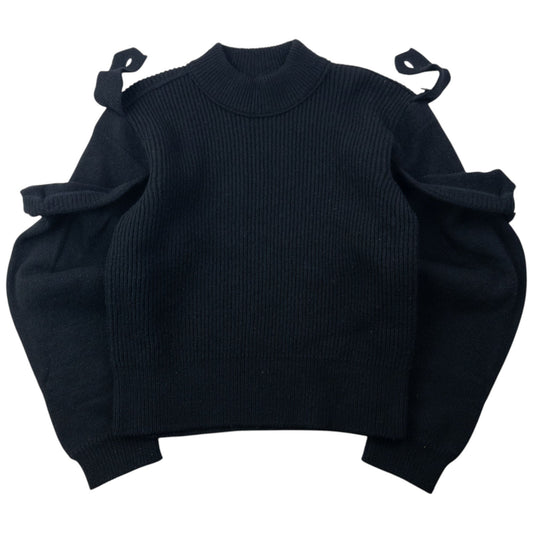 Vintage 80s Issey Miyake Shoulder Pocket Wool Jumper Size S | Small, Black