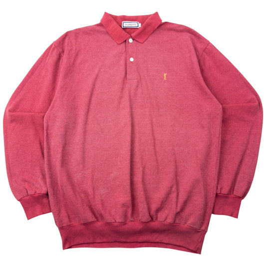 Vintage 80s YSL Yves Saint Laurent Long Sleeve Polo Shirt Size S