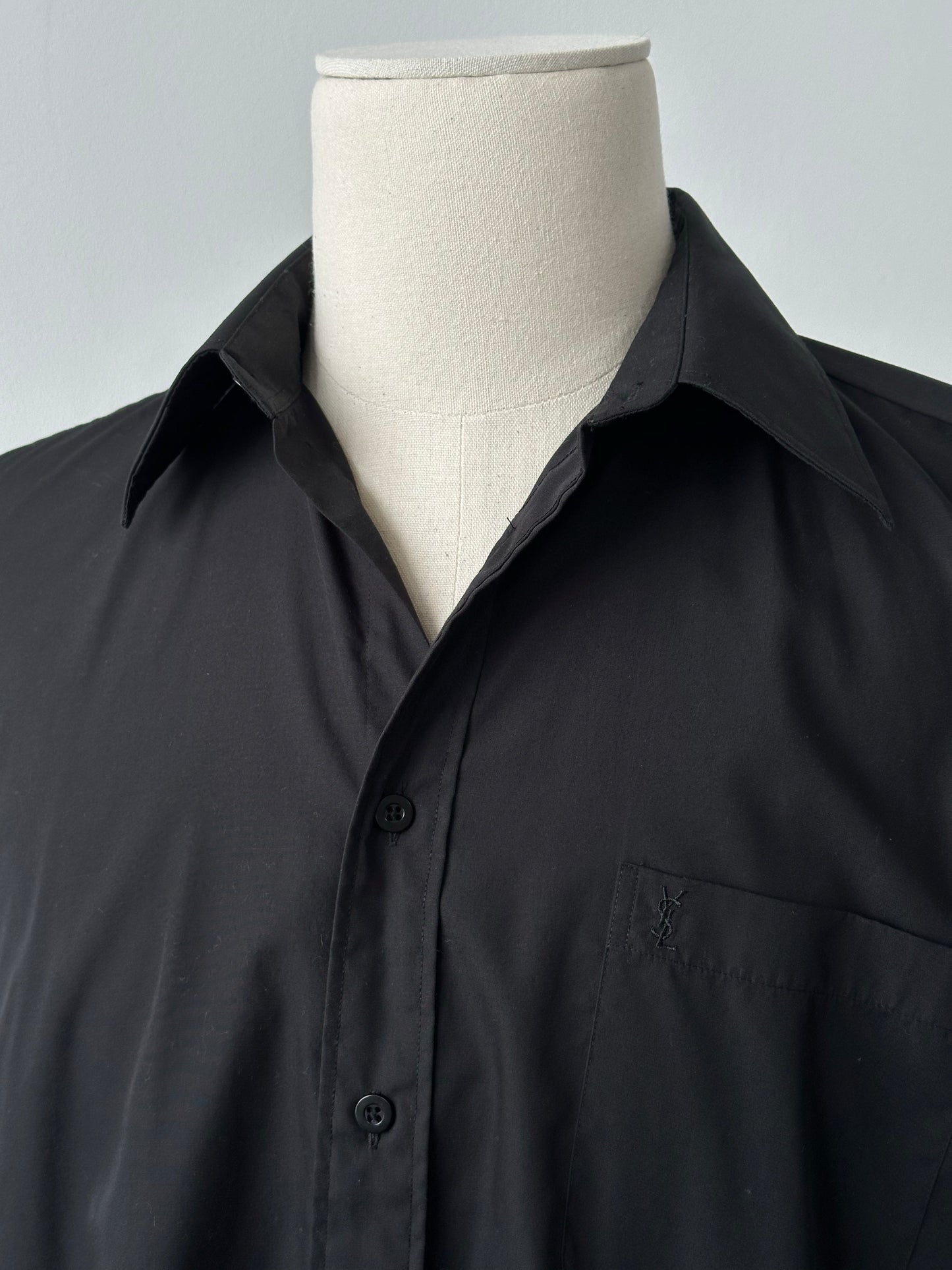 Yves Saint Laurent 1990s Cotton Logo Shirt - M/L