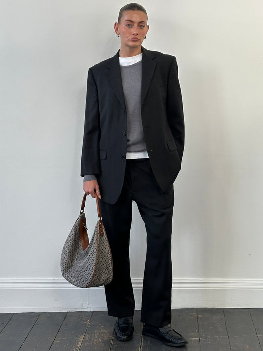 Yves Saint Laurent Pour Homme 1990s Pure Wool Single Breasted Suit - 40S/W32