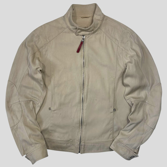 Prada Sport SS01 Articulated Cotton Reinforced Moto Jacket - M/L