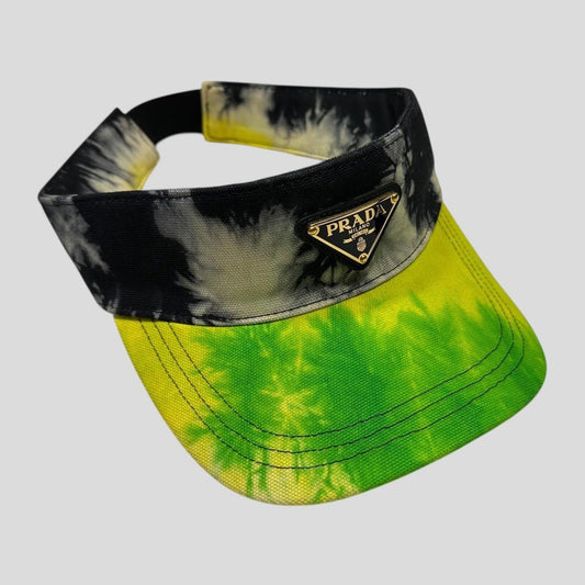 Prada Milano Tie-Dye Triangle Logo Visor Cap - M | O/S, Multicoloured