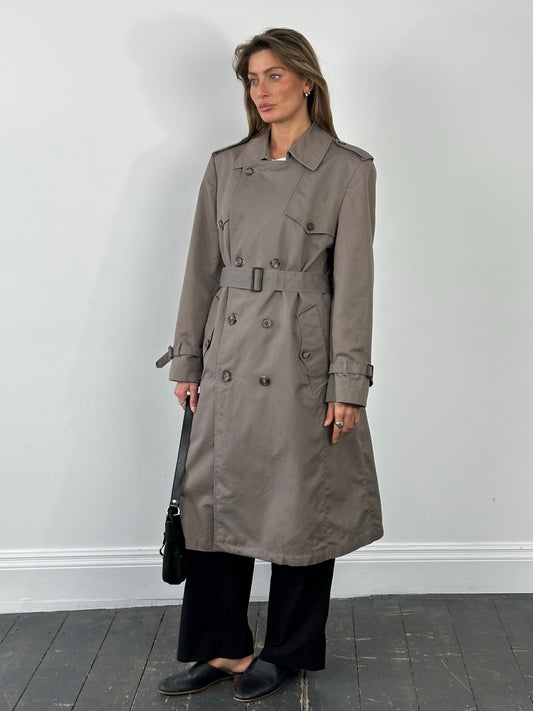 Christian Dior Monsieur 1980s Double Breasted Belted Trench - L