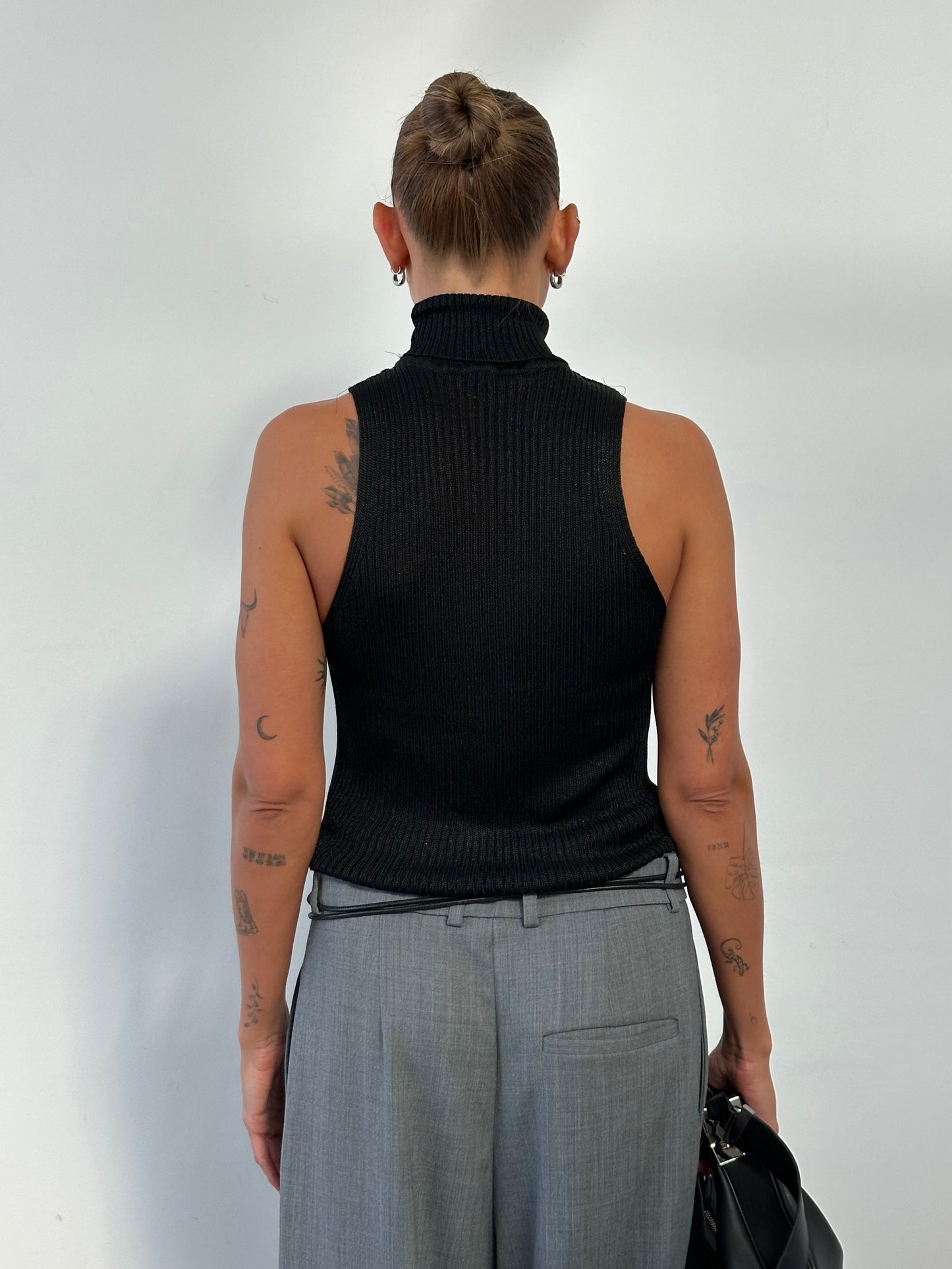 Vintage Sleeveless Roll Neck Top - M