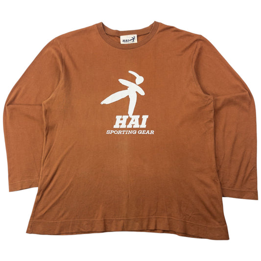 Vintage 90s Hai Sporting Gear By Issey Miyake Long Sleeve T Shirt Size S | Small, Brown