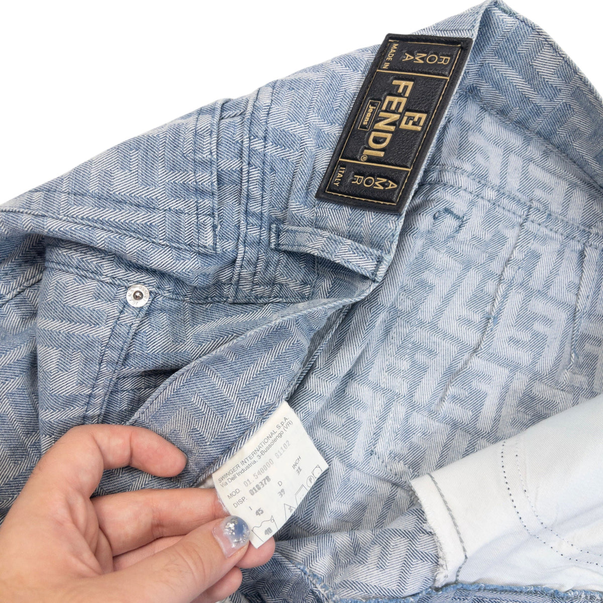 Vintage 2000s Fendi Monogram Denim Jeans Womens Size W27 | W27, Blue