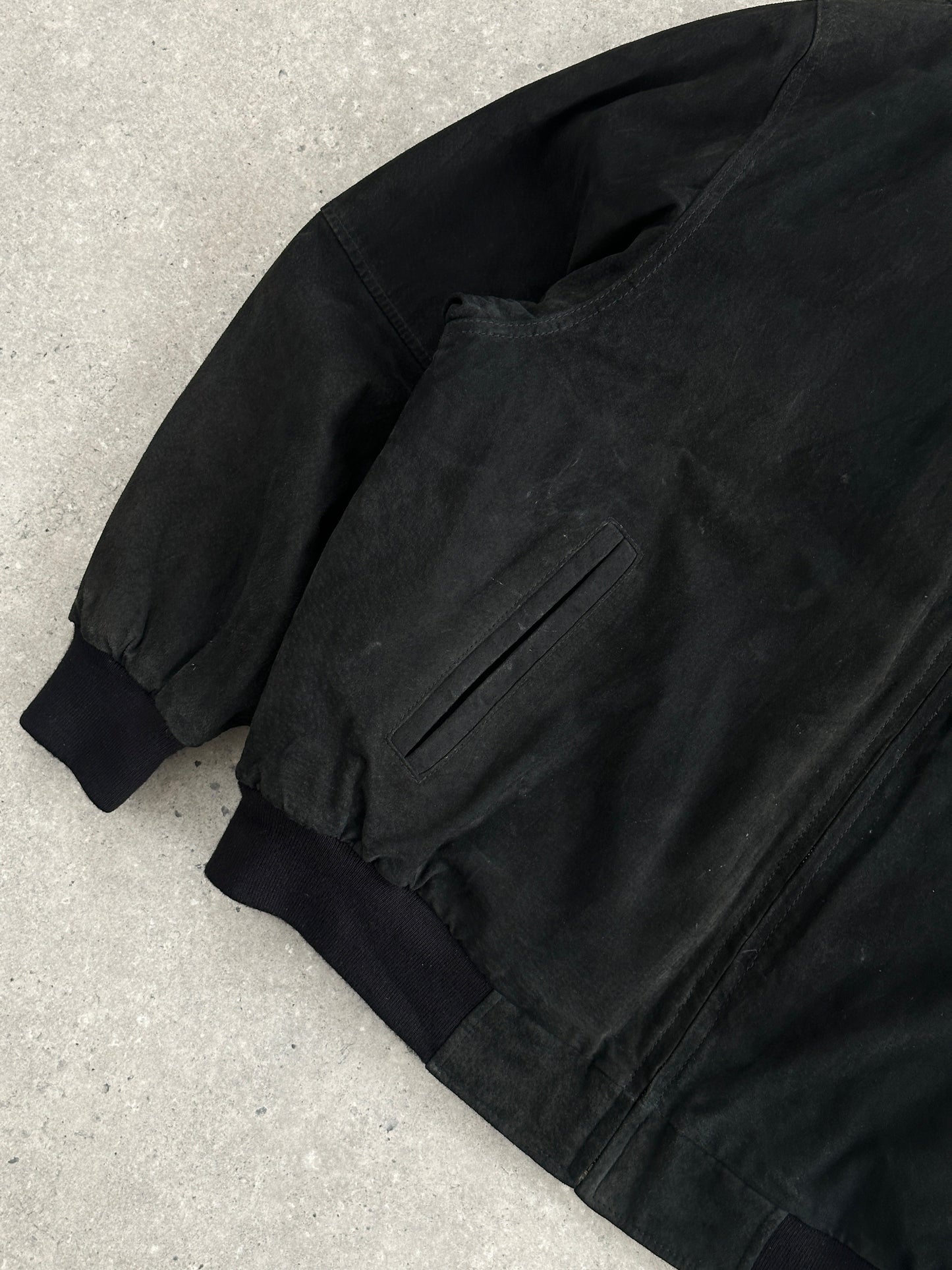 Vintage Suede Bomber Jacket - XXL