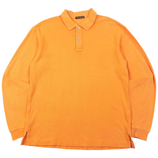 Vintage 2000s Issey Miyake Long Sleeve Polo Shirt Size M | Medium, Orange