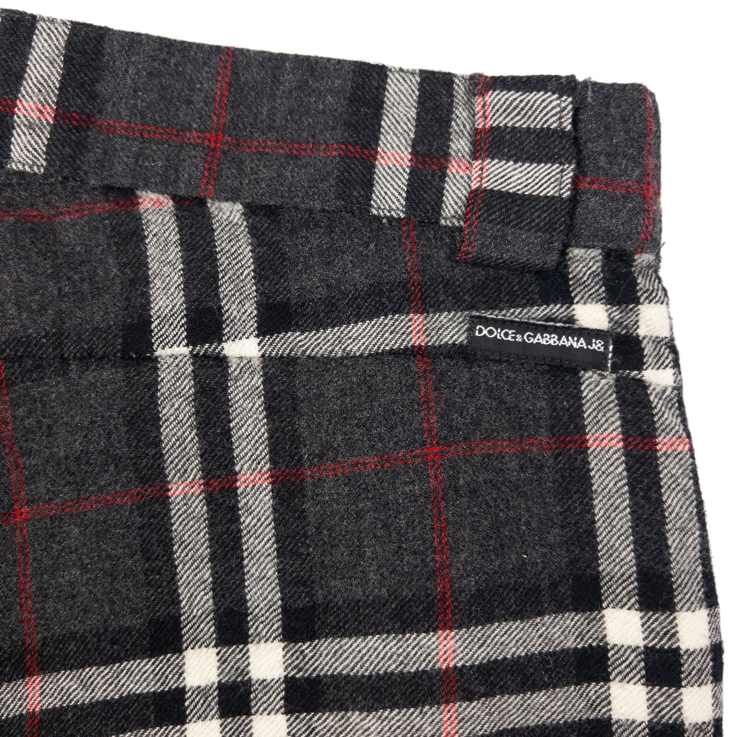 Vintage Dolce & Gabbana 'Burberry' Tartan Wool Trousers Size W33