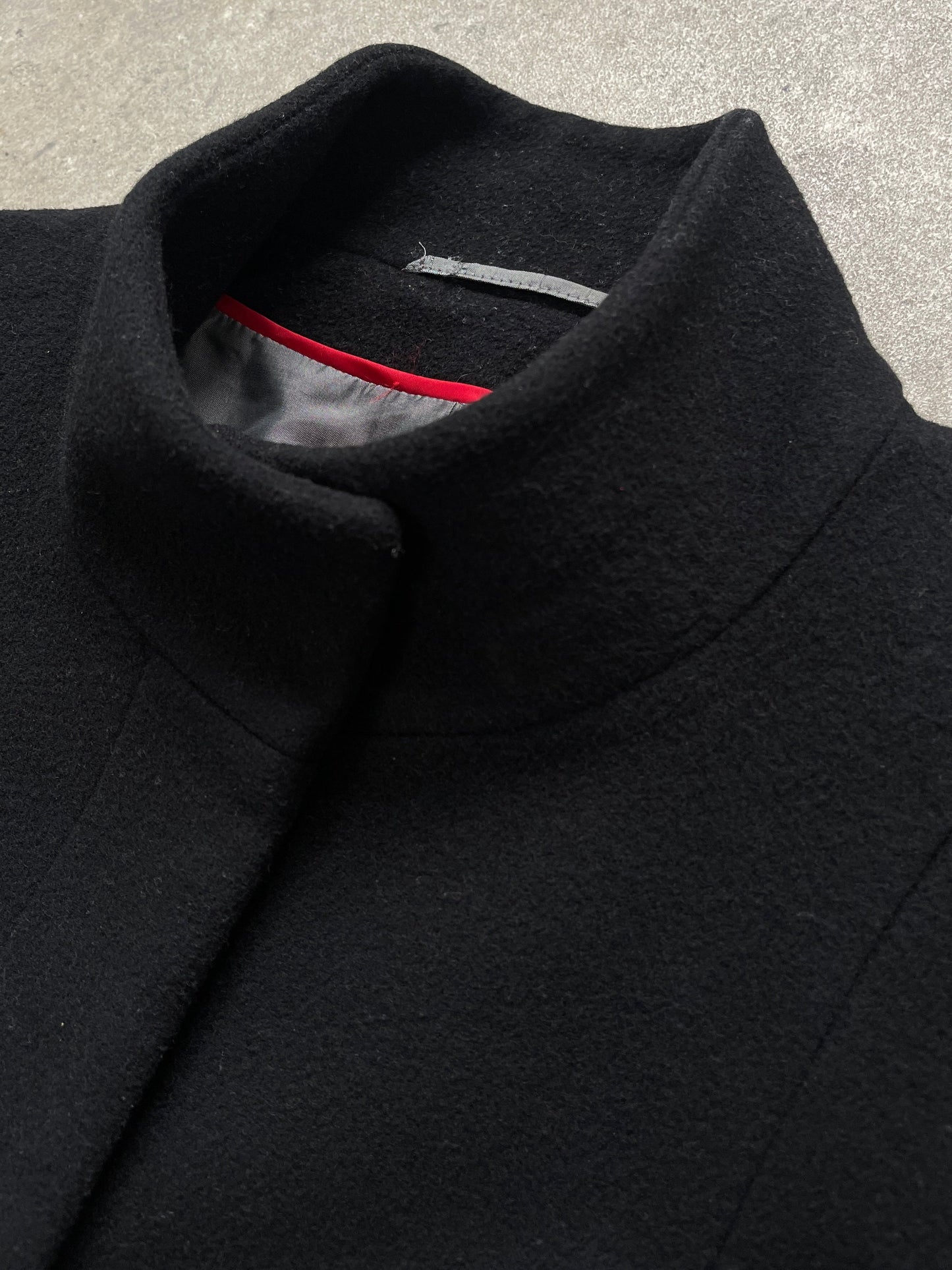 Vintage 1990s Wool High Neck Coat - L