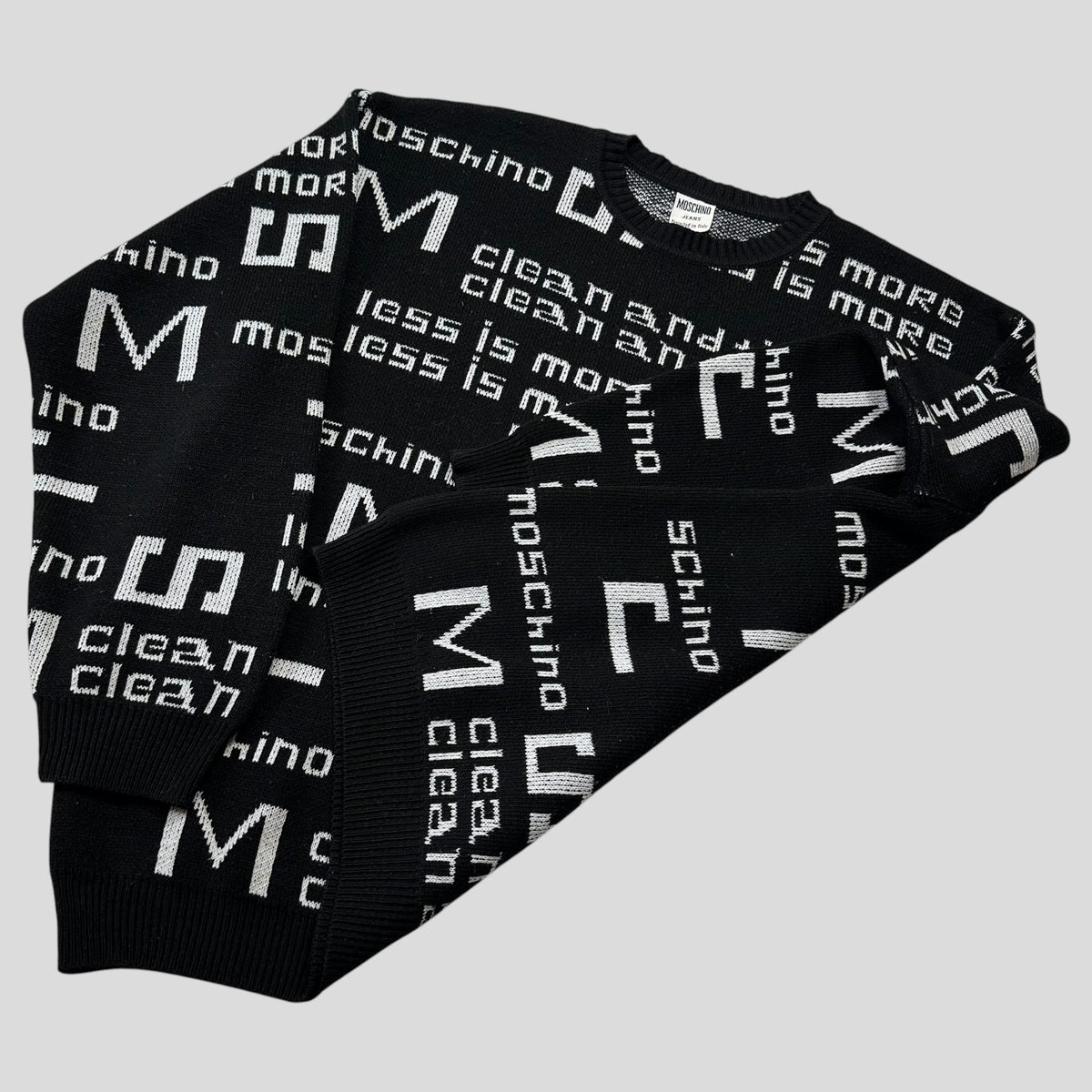 Moschino Jeans 1999 Less Is More Knitted Sweater - M/L | Medium, Black