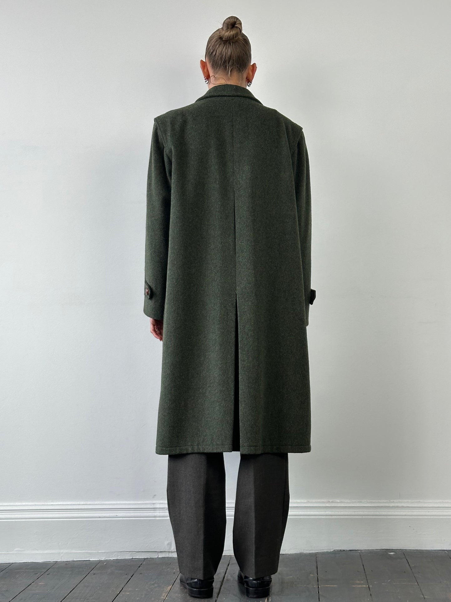 Italian Vintage Wool Alpaca Wool Single Breasted Coat - XL
