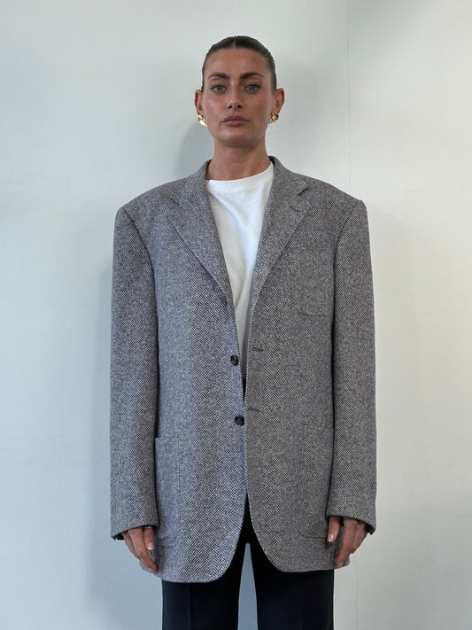 Sartoria Rossi x Ermenegildo Zegna Pure Cashmere Herringbone Blazer - 44R/XL