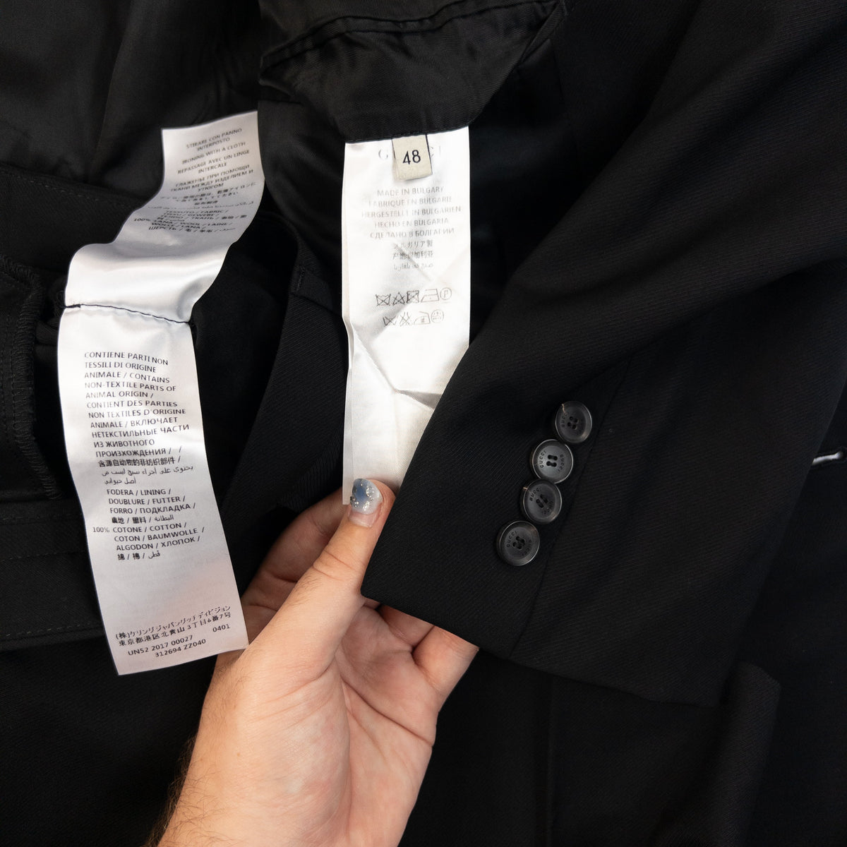 Vintage 2000s Gucci Jacket & Trousers Suit Set Size S | Small, Black