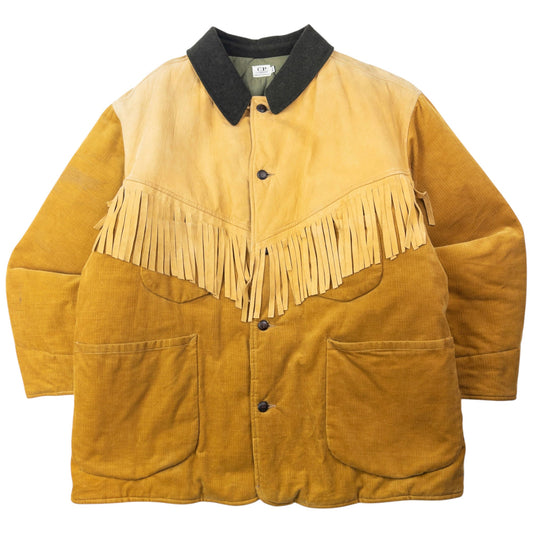 Vintage AW1986 CP Company Suede Fringe Padded Corduroy Jacket Size XL | XL, Brown